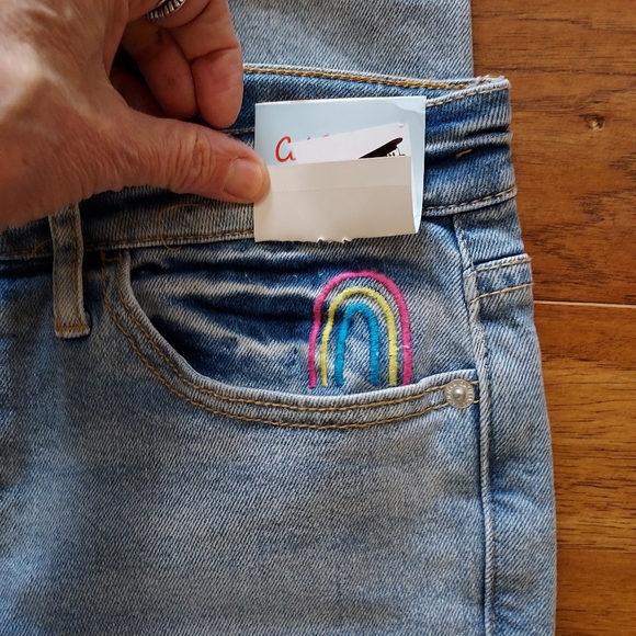 New Girls Cat & Jack Peace Sign Jeans Size 16 - Picture 3 of 5